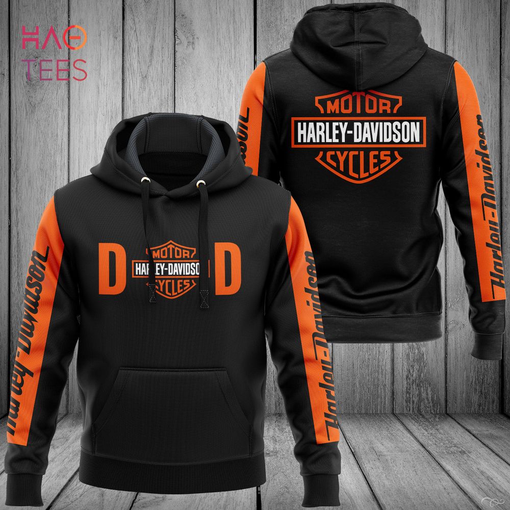 NEW Harlay-Davidson Black Orange Hoodie Pants Pod Design