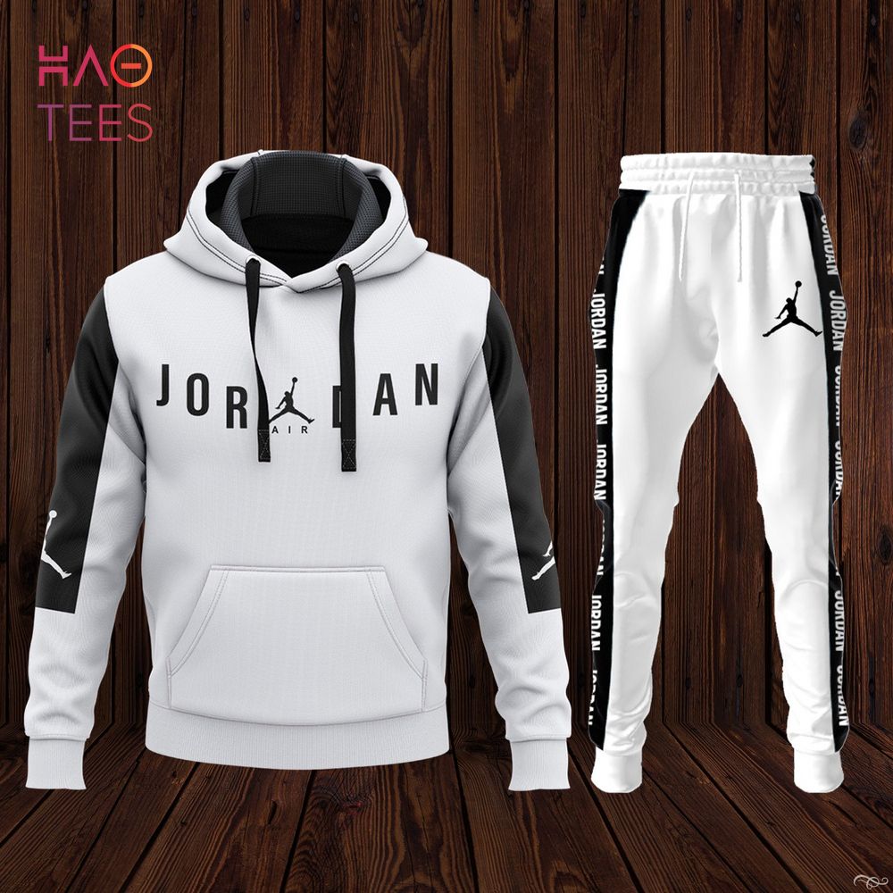 NEW Jordan White Black Hoodie And Pants Pod Design