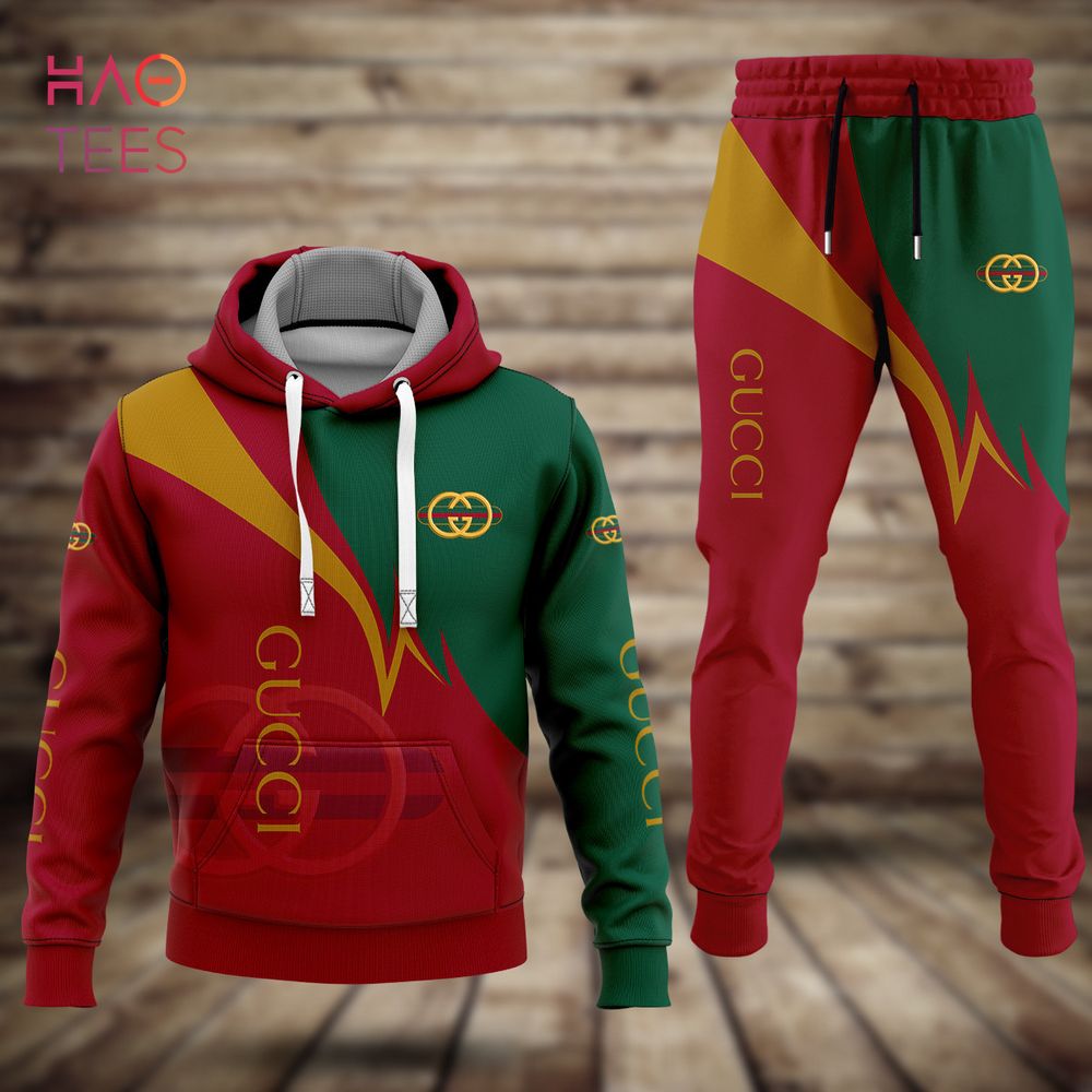 [BEST] Gucci Red Gold Green Hoodie Pants Limited Edition