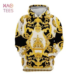 HOT Versace Gold White Black Luxury Brand Hoodie Pants Limited Edition