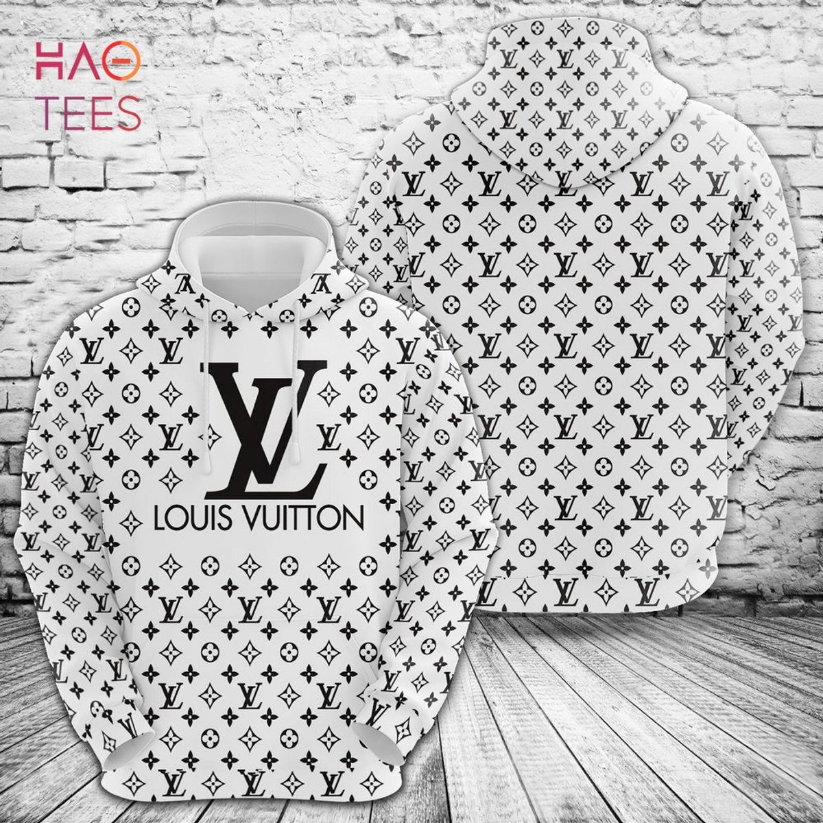 NEW Louis Vuitton White Gold Luxury Brand Hoodie Pants Limited Edition