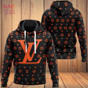 [TRENDING] Louis Vuitton Black Orange Luxury Brand Hoodie Pants Limited Edition