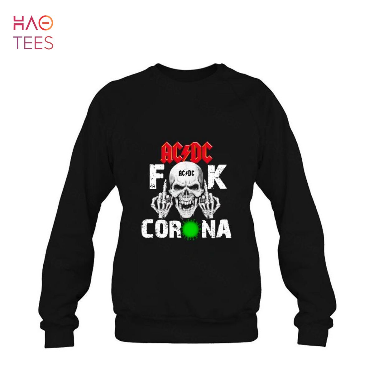 ACDC Fuck Corona skull Shirt ACDC Fuck Corona skull Shirt