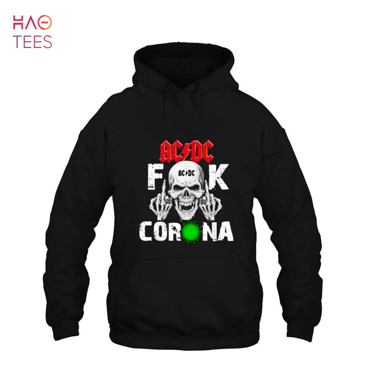 ACDC Fuck Corona skull Shirt ACDC Fuck Corona skull Shirt