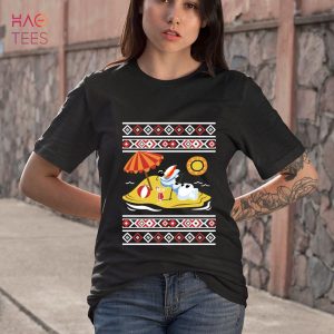 Christmas Olaf On Summer Vacation Sunbathing ugly christmas women shirt