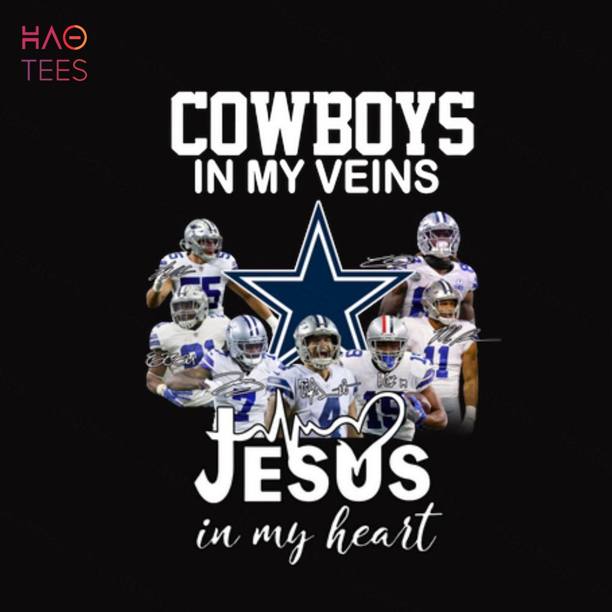 Dallas Cowboys Shirt, Cowboys In My Veins Jeus In My Heart