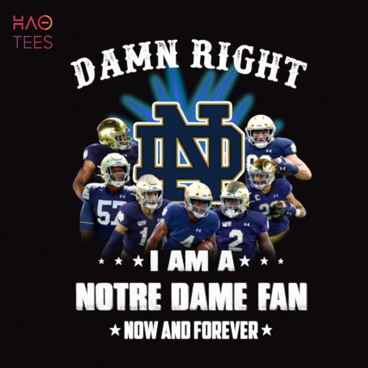 Damn Right I am a Notre Dame Fighting Irish fan Now and forever shirt