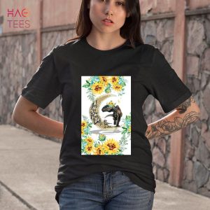 Dinosaur and Sunflower I love you the moon Shirt