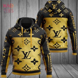 [BEST] Louis Vuitton Gold Black Luxury Brand Hoodie Pants Limited Edition