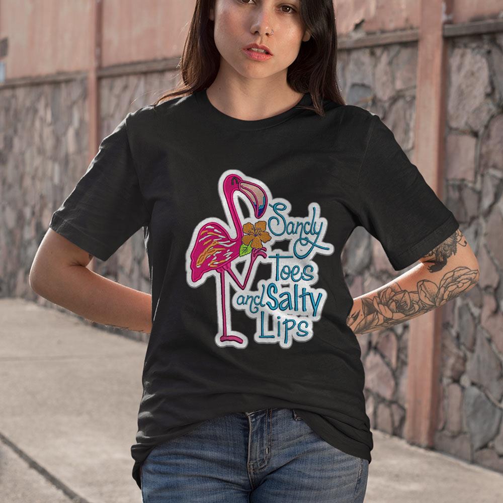 BEST Flamingo Sandy Toes and Salty Lips sticker Shirt BEST Flamingo Sandy Toes and Salty Lips sticker Shirt