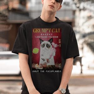 BEST Grumpy cat bakery I just baked you some shut the fucupcakes vintage Shirt