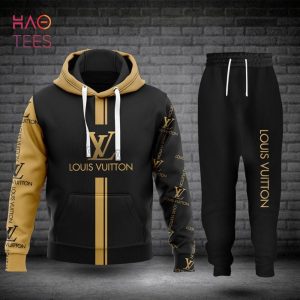 HOT Louis Vuitton Black Gold Hoodie Pants Limited Edition