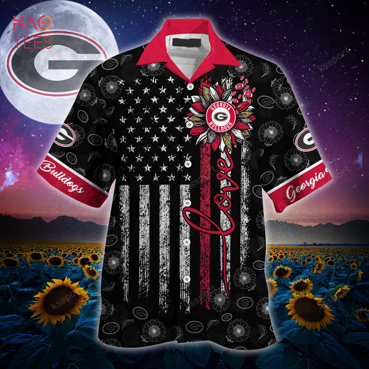 Georgia Bulldogs Plus Size 3D Hawaiian Shirt Best For Fans Beach