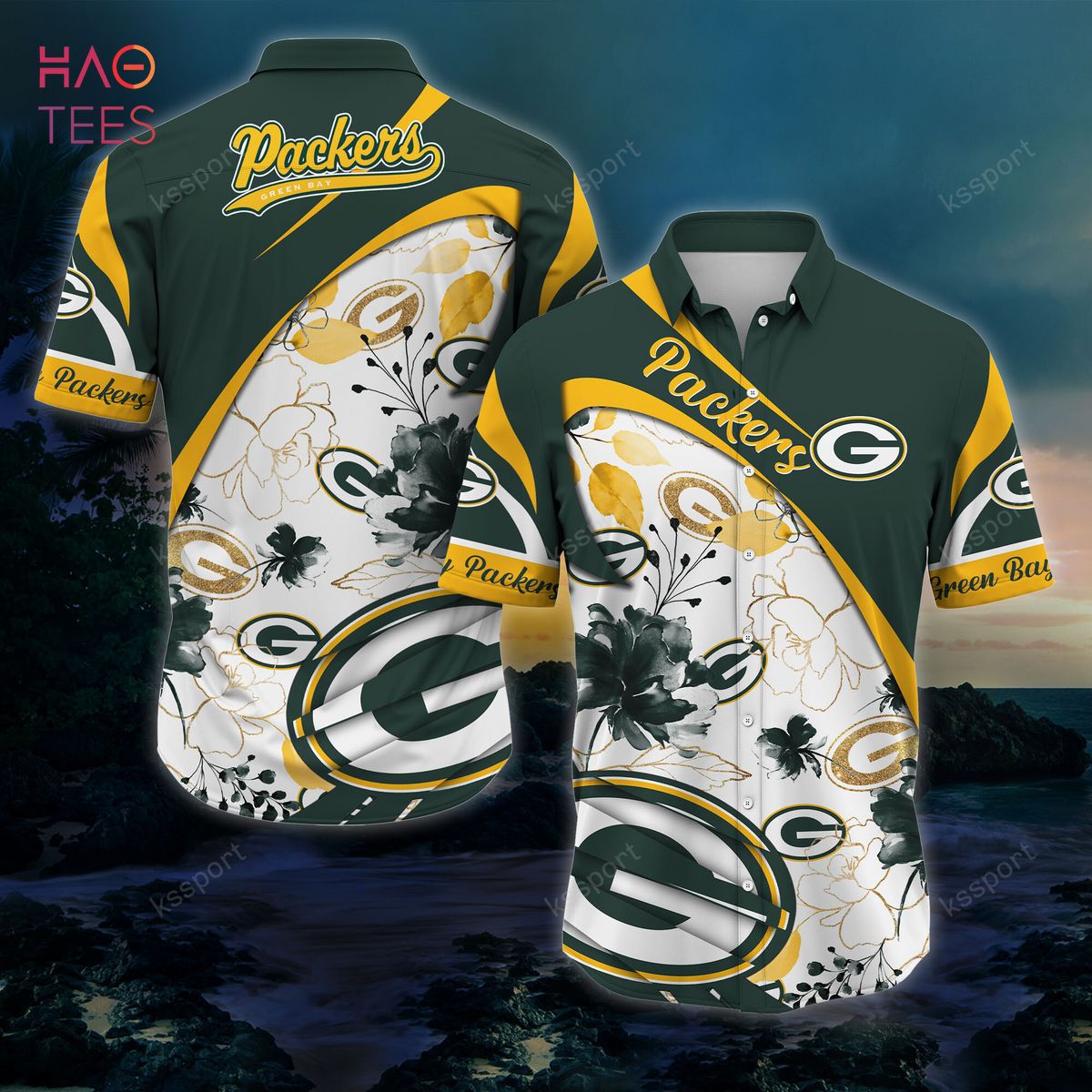 Green Bay Packers Vintage Aloha Hawaiian Shirt