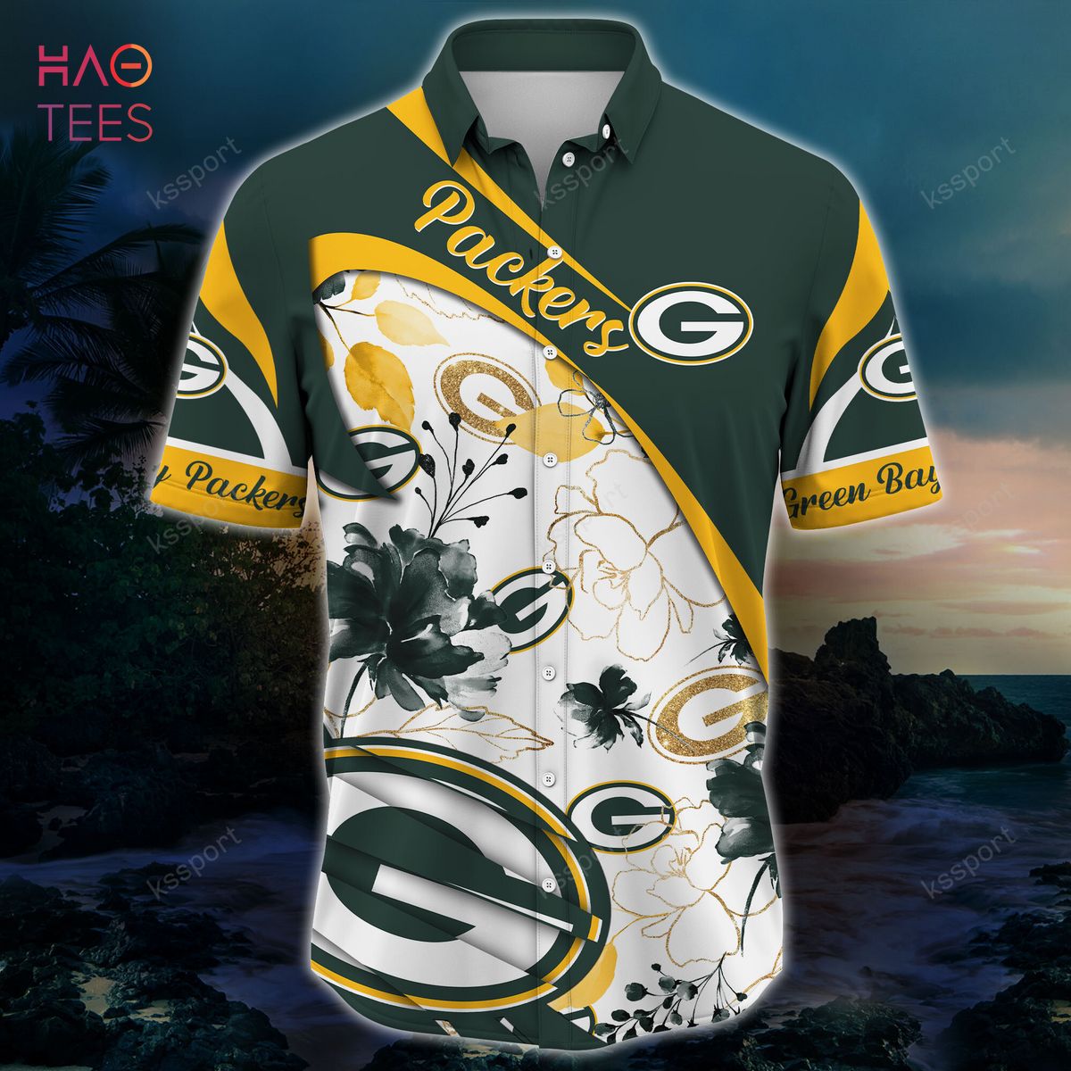 Green Bay Packers Vintage Aloha Hawaiian Shirt