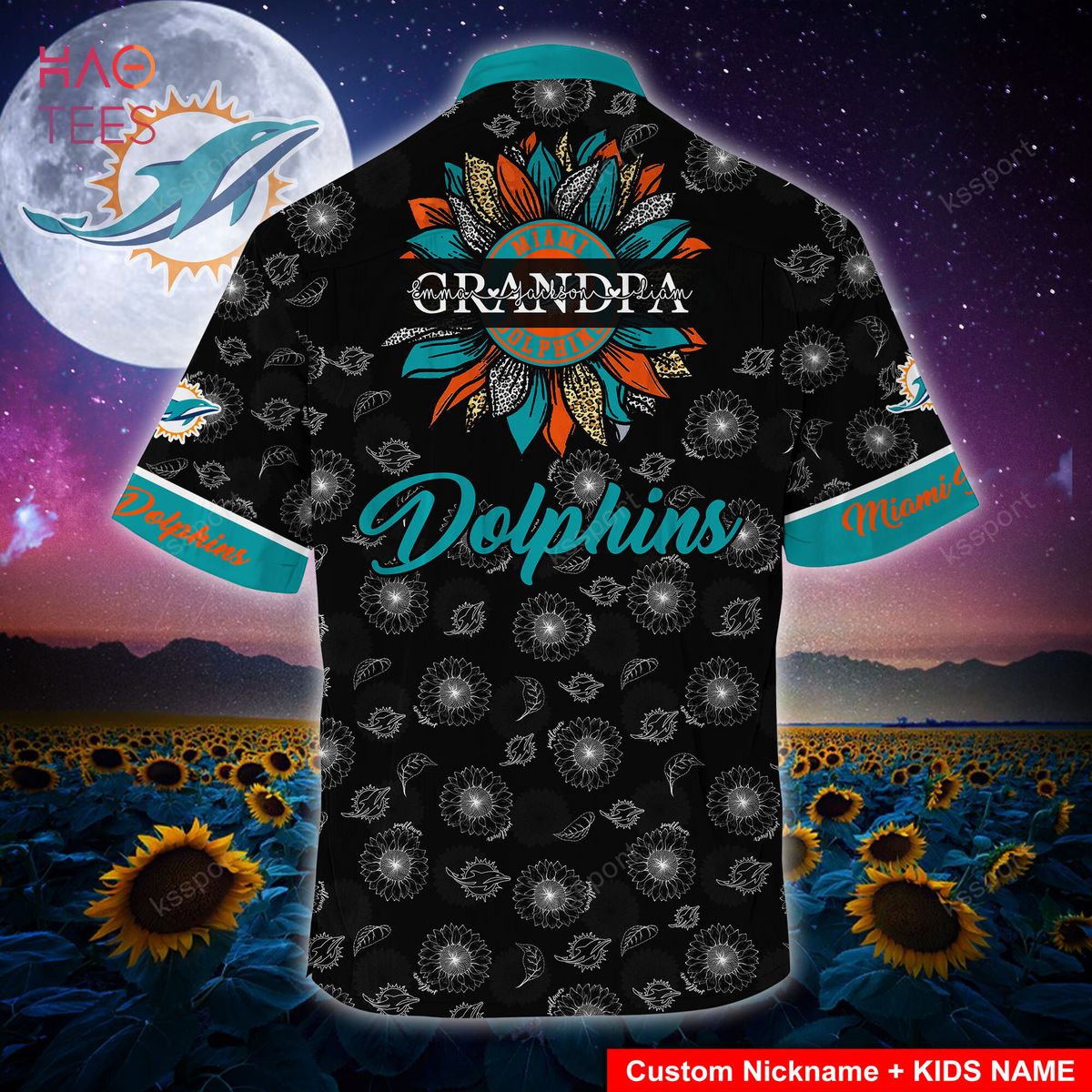 Miami Dolphins NFL Football Custom Name Hawaiian Shirt For Men And