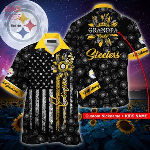 Pittsburgh Steelers Custom Name NFL Floral Hawaiian Shirt And