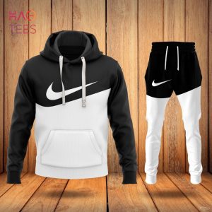 HOT NIKE Balck White Luxury Brand Hoodie And Pants Limited Edition