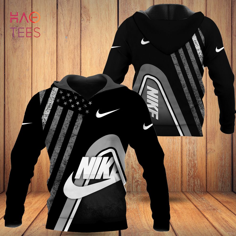 HOT NIKE Black Greey White Luxury Brand Hoodie Pants All Over Printed Luxury Store