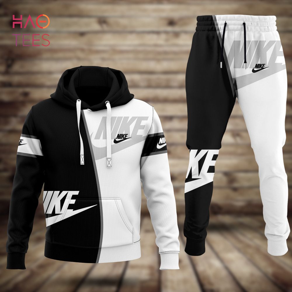 HOT NIKE Black Grey White Luxury Brand Hoodie And Pants Pod Design Luxury Store