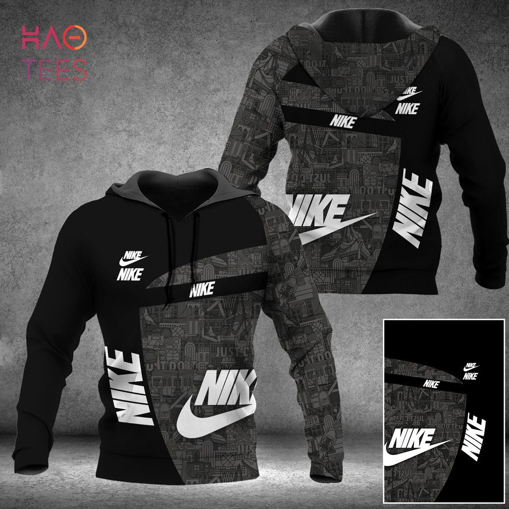 NEW NIKE Black White Gray Luxury Brand Hoodie And Pants Pod Design Luxury Store