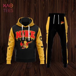 NEW NIKE Gold Black Luxury Brand 3D Hoodie And Pants Limited Edition