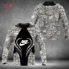 [Available] NIKE Black Luxury Brand Hoodie And Pants All Over Printed