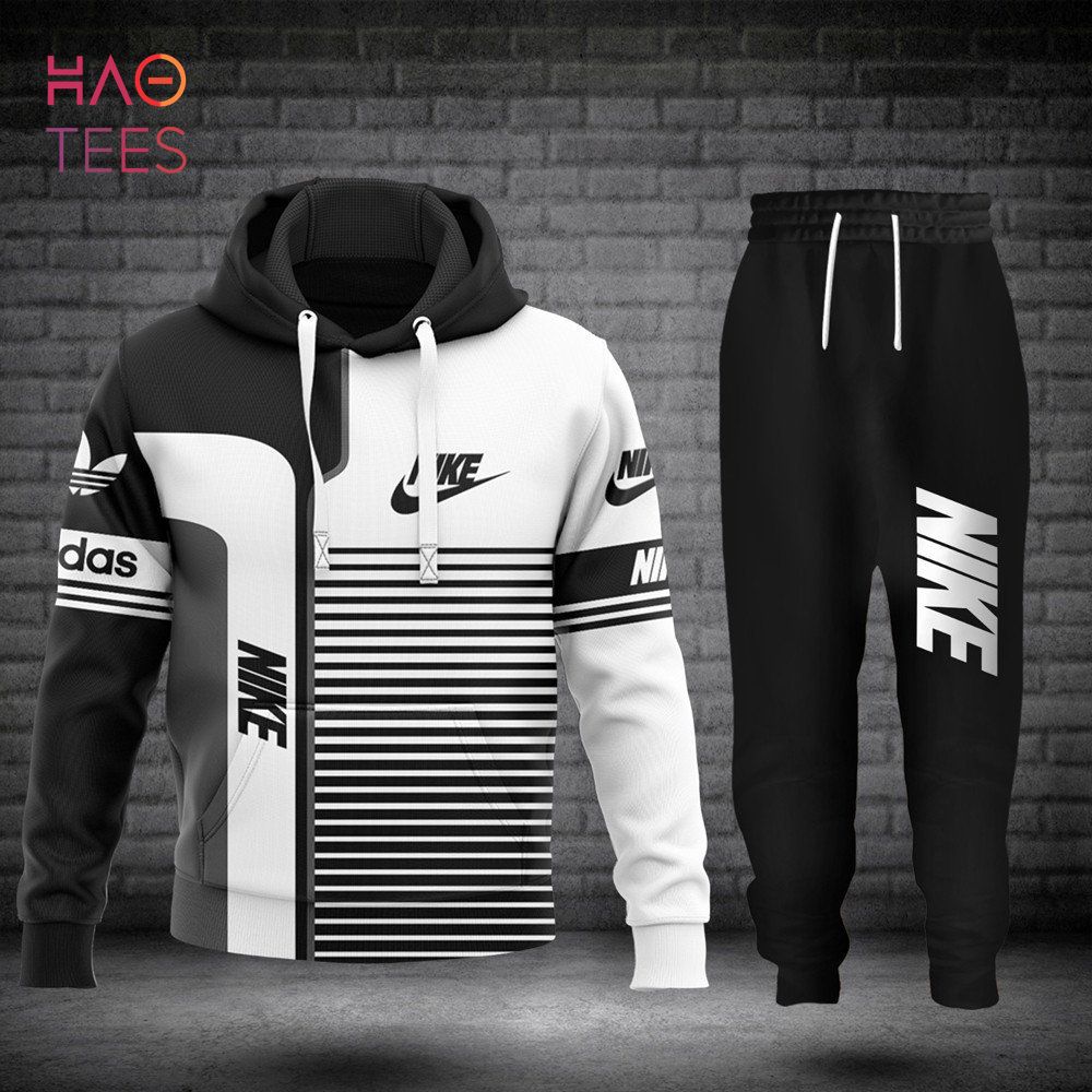 [Available] NIKE Grey Black White Luxury Brand Hoodie And Pants Limited Edition Luxury Store