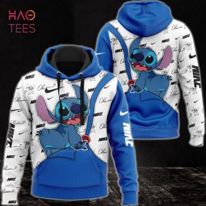 [Available] NIKE White Blue Luxury Brand Hoodie And Pants Pod Design