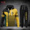 [Available] Versace Black Gold Green Luxury Brand Hoodie And Pants All Over Printed