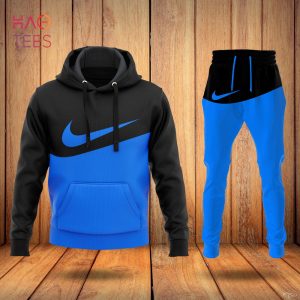 [BEST] NIKE Black Blue Luxury Brand Hoodie And Pants Pod Design