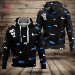 [BEST] NIKE Black White Blue Hoodie Pants Limited Edition