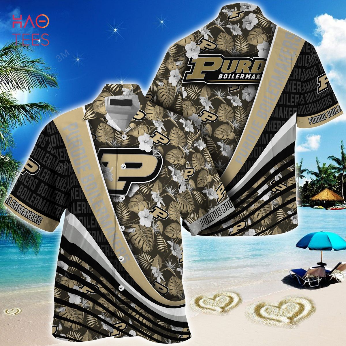 [TRENDING] Purdue Boilermakers Summer Hawaiian Shirt, With Tropical Flower Pattern For Fans
