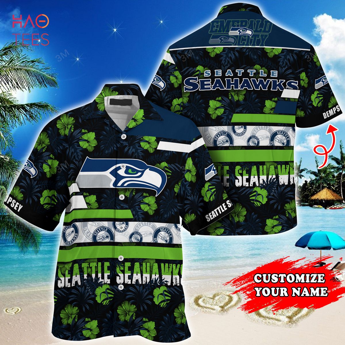 HOT Seattle Seahawks Limited Edition Hawaiian Shirt Button Up Shirt 100% New