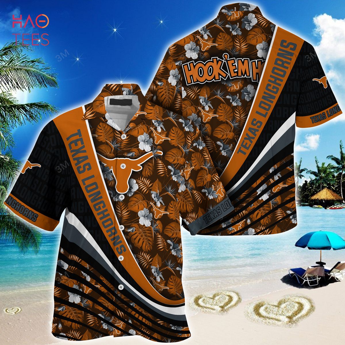 [TRENDING] Texas Longhorns  Summer Hawaiian Shirt, With Tropical Flower Pattern For Fans