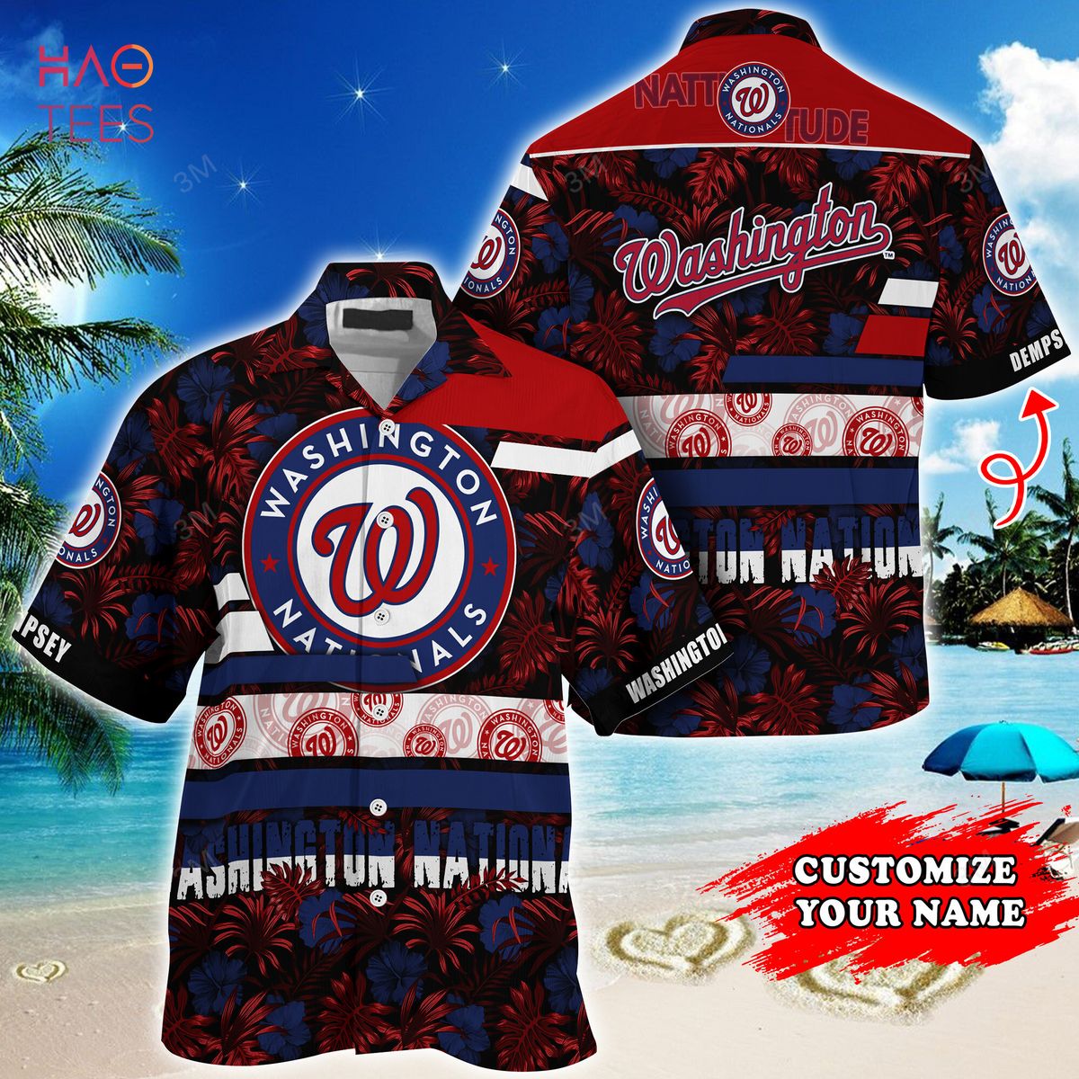 Personalized Name Number Washington Nationals 3D Baseball Jersey