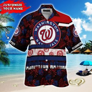 Washington Nationals MLB Personalized Palm Tree Hawaiian Shirt