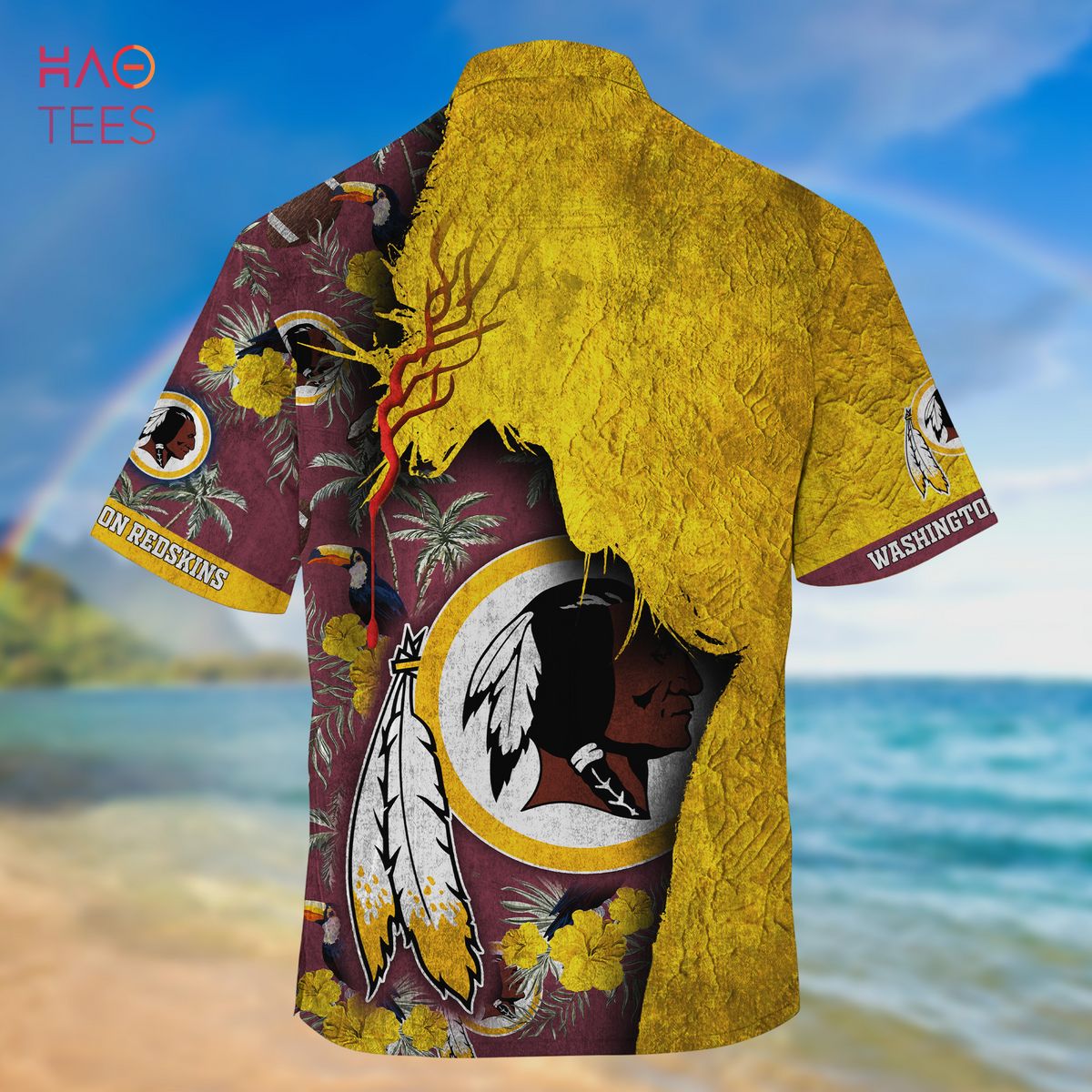 BEST NFL Washington Redskins Hawaiian Shirt Graphic American Flag Print  This Summer Gift For Fans Hot