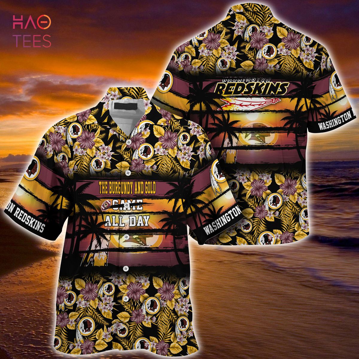 Washington Redskins NFL Summer Hawaiian Shirt Floral Pattern