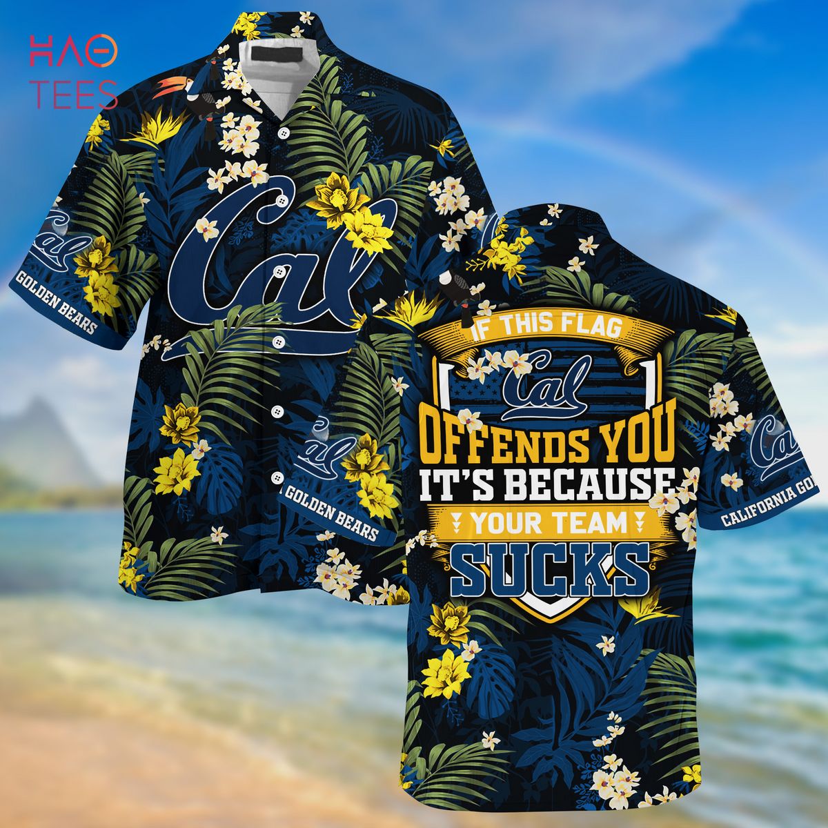 [LIMITED] California Golden Bears Summer Hawaiian Shirt And Shorts,  With Tropical Patterns For Fans