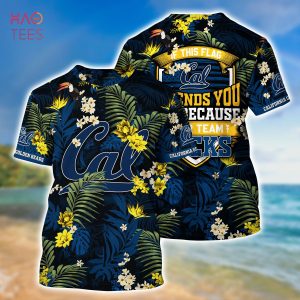 [LIMITED] California Golden Bears Summer Hawaiian Shirt And Shorts,  With Tropical Patterns For Fans