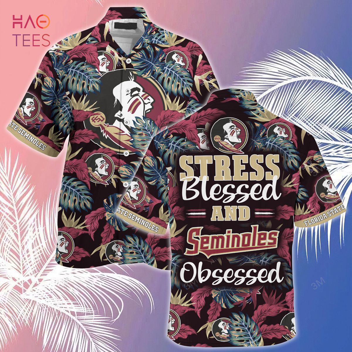 [LIMITED] Florida State Seminoles  Summer Hawaiian Shirt And Shorts, Stress Blessed Obsessed For Fans