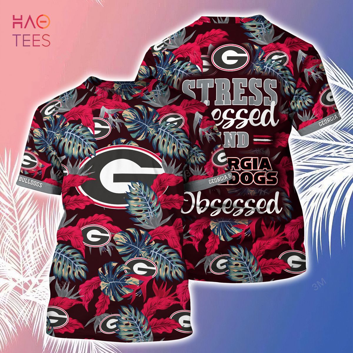 Georgia Bulldogs Plus Size 3D Hawaiian Shirt Best For Fans Beach