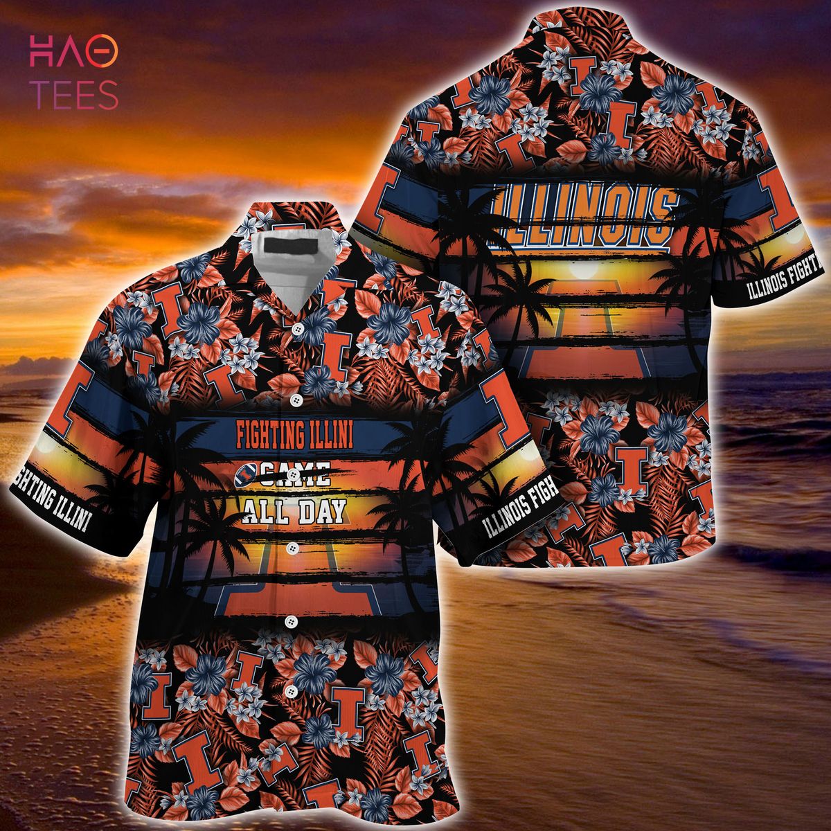 [LIMITED] Illinois Fighting Illini Summer Hawaiian Shirt, Floral Pattern For Sports Enthusiast This Year