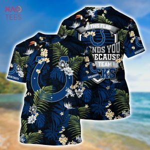[LIMITED] Indianapolis Colts NFL-Summer Hawaiian Shirt And Shorts,  With Tropical Patterns For Fans