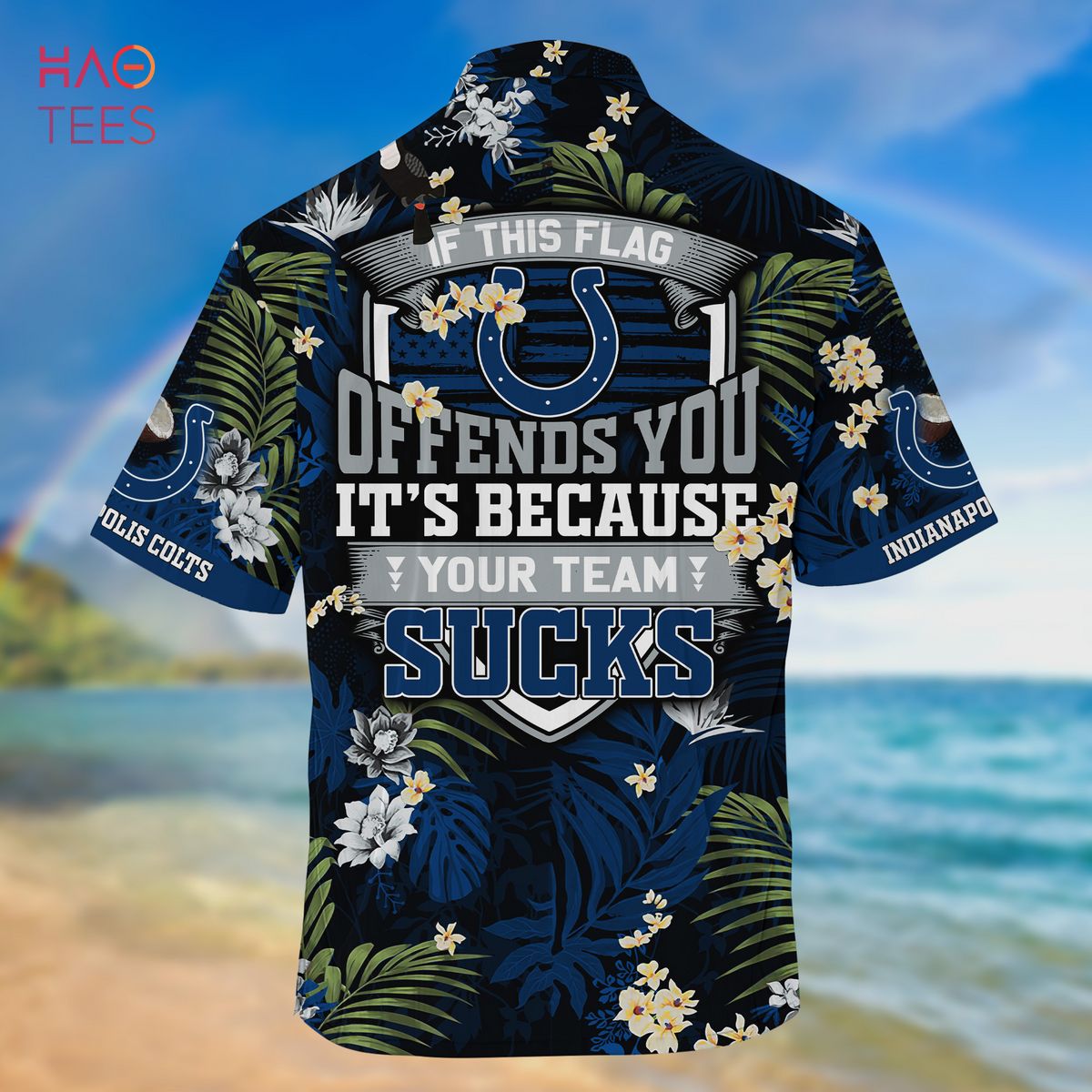 Indianapolis Colts NFL Symbol Pattern Short Sleeve Hawaiian Shirt