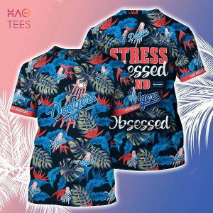 [LIMITED] Los Angeles Dodgers MLB-Summer Hawaiian Shirt And Shorts, Stress Blessed Obsessed For Fans