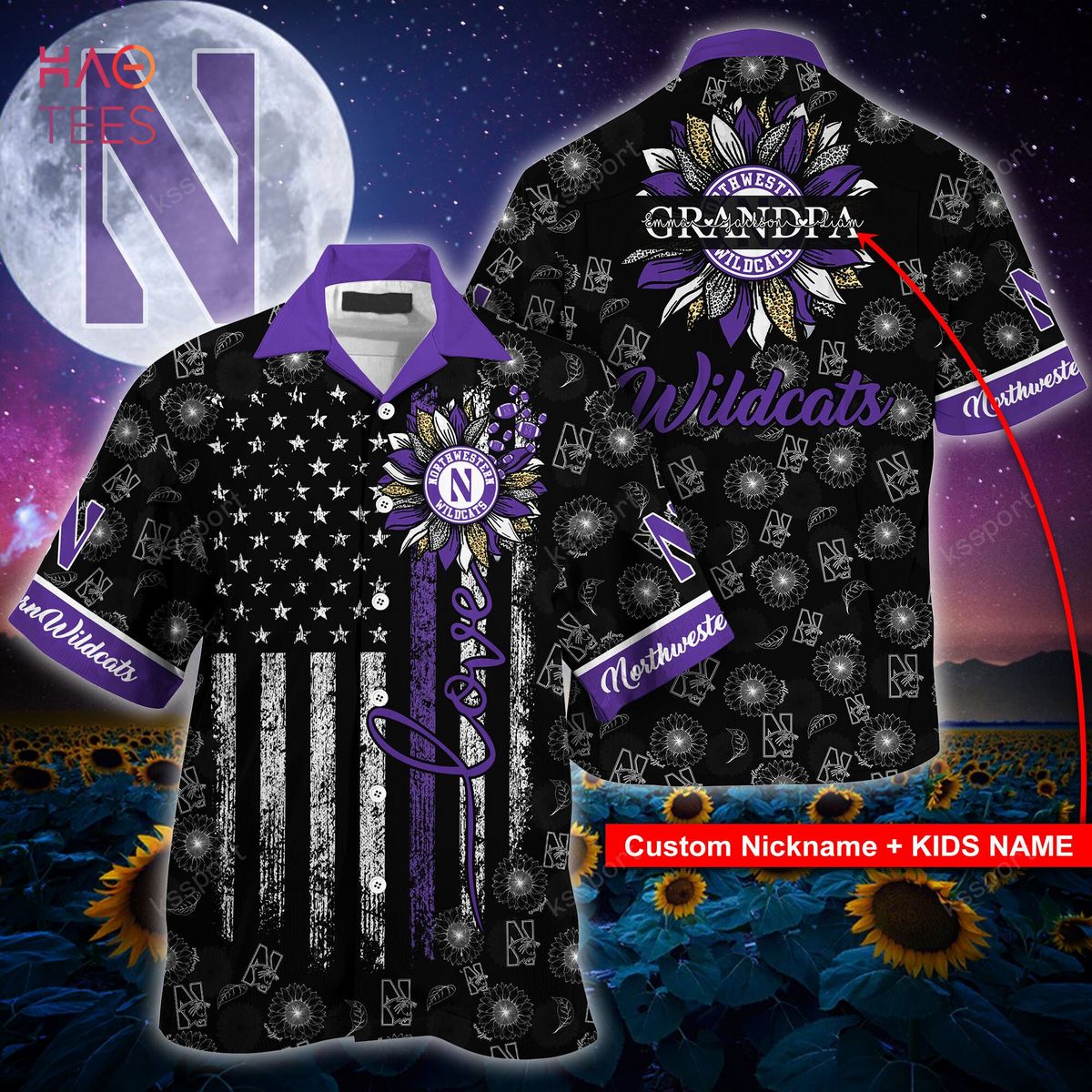 [Available] Northwestern Wildcats Hawaiian Shirt  – HC21