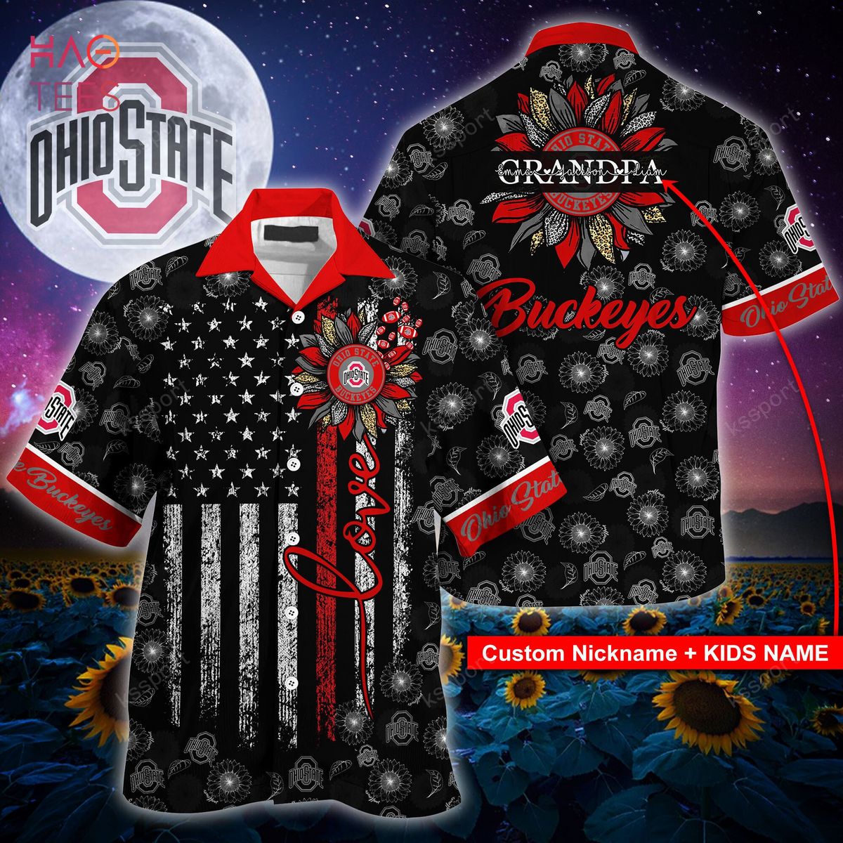 [Available] Ohio State Buckeyes Hawaiian Shirt  – LP71