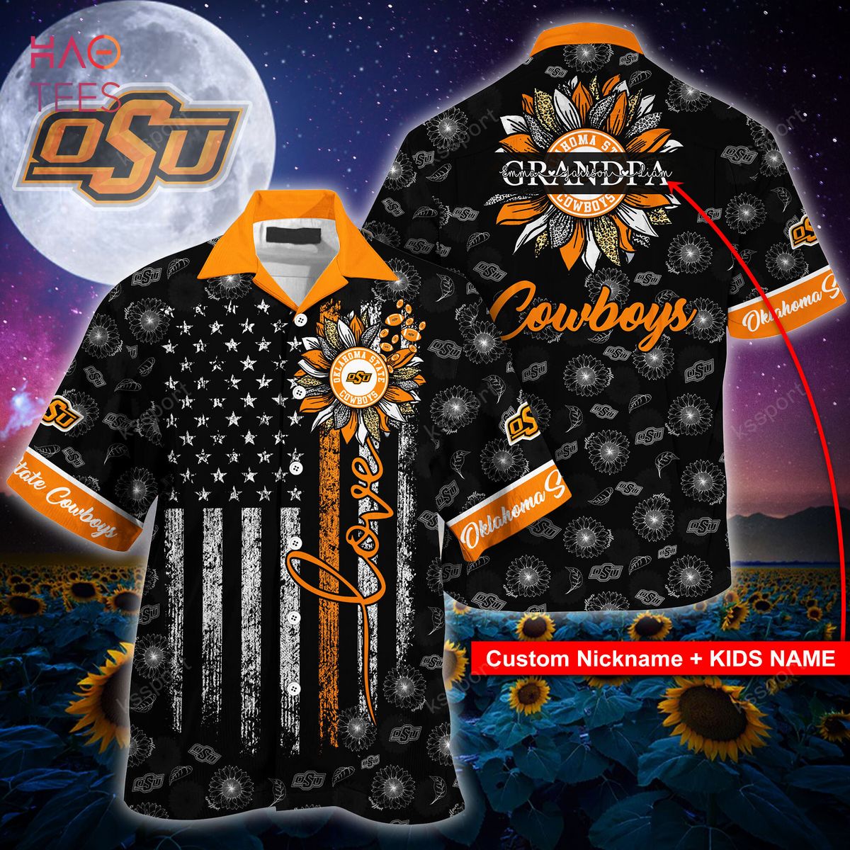 NCAA Oklahoma State Cowboys Flower Cheap Hawaiian Shirt 3D Shirt, Gifts For  Oklahoma State Cowboys Football Fans - T-shirts Low Price